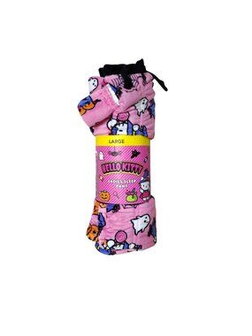 Sanrio Hello Kitty Pink Fleece Halloween Womens Large Sleep Pants Pajamas New